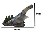 Ebros Gray Wolf In Forest Centerpiece With Hunting Knife Letter Opener Statue