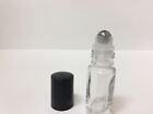 24 Pack --5ml Stainless Steel Metal Roller Ball Transparent Clear Glass Bottles