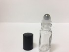 48 Pack --5ml Stainless Steel Metal Roller Ball Transparent Clear Glass Bottles