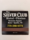 Vintage Matchbook The Silver Club Hotel Casino Reno Nevada  C9