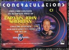 2002 Rittenhouse Babylon 5 Captain John Sheridan  c1 Costume Card Relic Archives