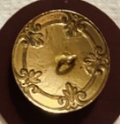 Ex Rare Antique French Enamel Floral Multicolor Brass Repousee Button