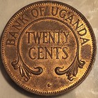 1966 Uganda 20 Cents Bronze Coin  Great Condition  Great Luster