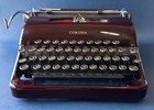 Antique 1939 Maroon Red Smith Corona Silent Vintage Typewriter W  Case Excellent