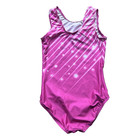 Gk Elite Gymnastics Tank Leotard Child Small  5-6  Pink Gem Star Dance  32 Msrp