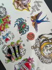 Vintage Signed   d 1996 Oliver Peck Elm Street Tattoo Flash Sheet New Old School