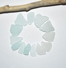 Drilled Sea Glass Beads White Pale Blue Genuine Beach Glass Jewelry Making Beads