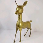 Vintage Large Brass Deer Hollywood Regency Mcm Set Of 2