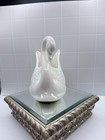 Vintage Beautiful White Swan On Swan Lake Bowl Planter Rare 