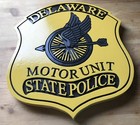 Police Department Delaware Motor Unit Patch Sign 3d Routed Plaque Custom