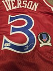 Allen Iverson Signed Red  the Answer  Basketball Jersey Xl Beckett Auto 76ers