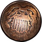      1864 Civil War Two Cent Piece - First Year  in God We Trust  Antique Us Coin 
