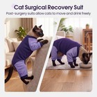 Dentrun Cat Recovery Suit With Legs  Anti-licking   Shedding Large  Purple
