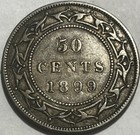 Canada - Newfoundland - Silver 50 Cents - 1899 - Wide  9s  - Very Fine 
