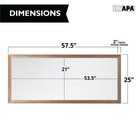 Extra Large Wood Framed Magnetic Dry Erase Board For Wall - 58 X 25 Inches Brown