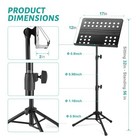 Metal Professional Portable Perforated Sheet Music Stand - Folding Adjustable   