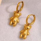 Bear Earrings Hoop Huggie Tous Style Gold Charm Boho 18k Stainless Steel Teddy