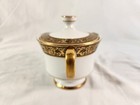 Sango China Hampton Replacement Sugar Bowl   Lid 3758 Gold Black Euc Fast Ship