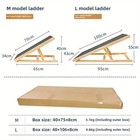 Adjustable Pet Ramp Dog Cat Stairs Folding Paw Wood Alpha Steps Couch Bed Grey