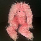 Russ Fuzzy Wuzzy Hot Pink Bunny Rabbit Plush Hairy Shaggy 16  Stuffed Animal