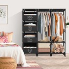Space Saver Closet Storage Organizer Wardrobe Clothes Rack With Shelves Portable