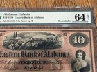 Pmg 64 Epq 1859  10 Eastern Bank Of Alabama Eufaula Remainder Note