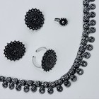Oxidized Silver-plated Choker Set With Stud Earrings  Adjustable Ring   Nose Pin