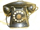 Vintage Black Metal   Bakelite Handset  Rotary Desk Phone  Bell Western Electric