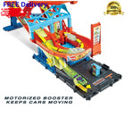 New Hot Wheels Motorized Roller Coaster Rally Playset 5 Cars Track Set