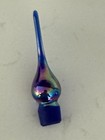Iridescent Art Glass Perfume Bottle Teardrop Stopper 3 25  Long 0 5    Diameter