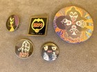 Vintage Kiss Pins   Buttons Lot     1970s   80s Rock Band Merch The Elder