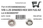  50  M8 X 1 25 Stainless Steel Serrated Flange Nuts Din6923 Nuts M8-1 25 A2