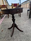 Vintage Traditional Round Georgian Mahogany Pedestal Drum Table W  Brass Hardwre