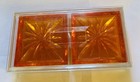 8 Acrylic Lucite Dek-o-coasters Orange Starburst Mid Century Mcm Vintage 60s 70s