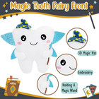Tooth Fairy Pillow With Shiny Wings plush Toy With Pocket tooth Fairy Souvenir F
