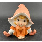 Vintage Homco Ceramic Elf Pixie Figurines-set Of 3 Matte Bisque 5213 Retro Decor