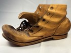 Vintage Hand Carved Wooden Antique Leather Shoe Carving Great Detail Mcm Orig