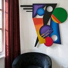 Contemporary Abstract Wall Art  Wood   Metal Wall Sculpture  28x24 By Art69