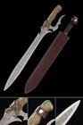 Handmade Dragon Sword battle Ready With Leather Scabbard Gift For Him