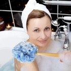 Back Scrubber For Shower   Body  Long Handle Bath Brush With Loofah Sponge  Exfo
