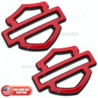 Harley Cvo Custom Tank Logo Emblems  Gloss Red   Black Double Layer  set Of 2 