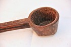 Primitive Vintage Large Hand Carved Wooden Spoon Ladle Scoop Utensil Marked S5