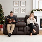 Recliner Sofa Loveseat Set Reclining Couch Faux Leather Sofa 3-seat Home Theater