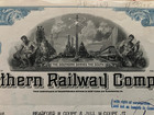 1968 Southern Railroad Railway Stock Certificate Blue Richmond  Virginia Sou Rwy