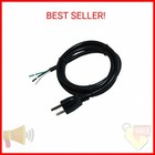 18 3 Awg 3 Prong Ac Replacement Power Cord  Open End 10a 6ft Ul-listed black 