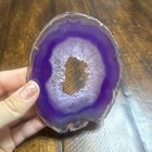 Purple Polished Agate Geode Slice Crystal Mineral Display Specimen