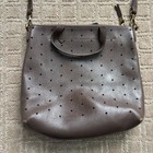  Madewell The Zip Top Transport Tote Crossbody Brown Leather Bag Purse Perforate
