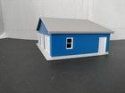 1 64 Scale - Blue 3 Car Garage With Opened And Closed Garage Door - 3d Printed