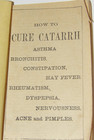 Vintage 1887 Newark  Nj Quack Medicine Catalog booklet  Catarrh pimples piles   
