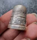 Antique Sterling Silver Thimble Size 11 Hs Hallmark Birmingham  13 